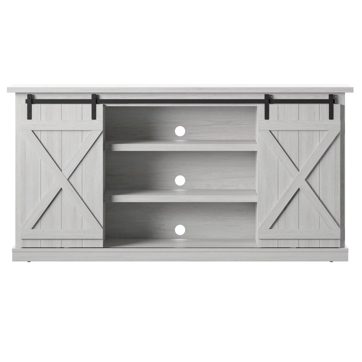 Modern Farmhouse TV Stand with Sliding Barn Doors V4193