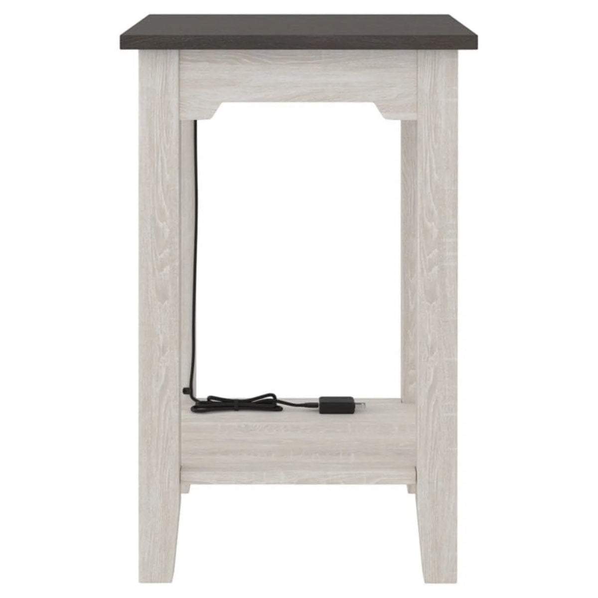 Farmhouse Engineered Wood End Table in Antiqued White/Gray S9839