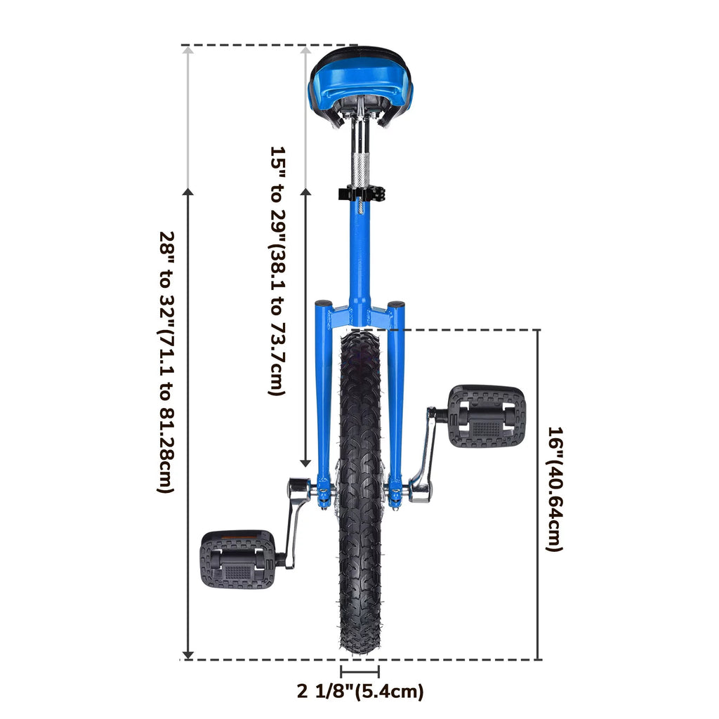 16 In Wheel Outdoor Unicycle Adjustable Seat Q3974