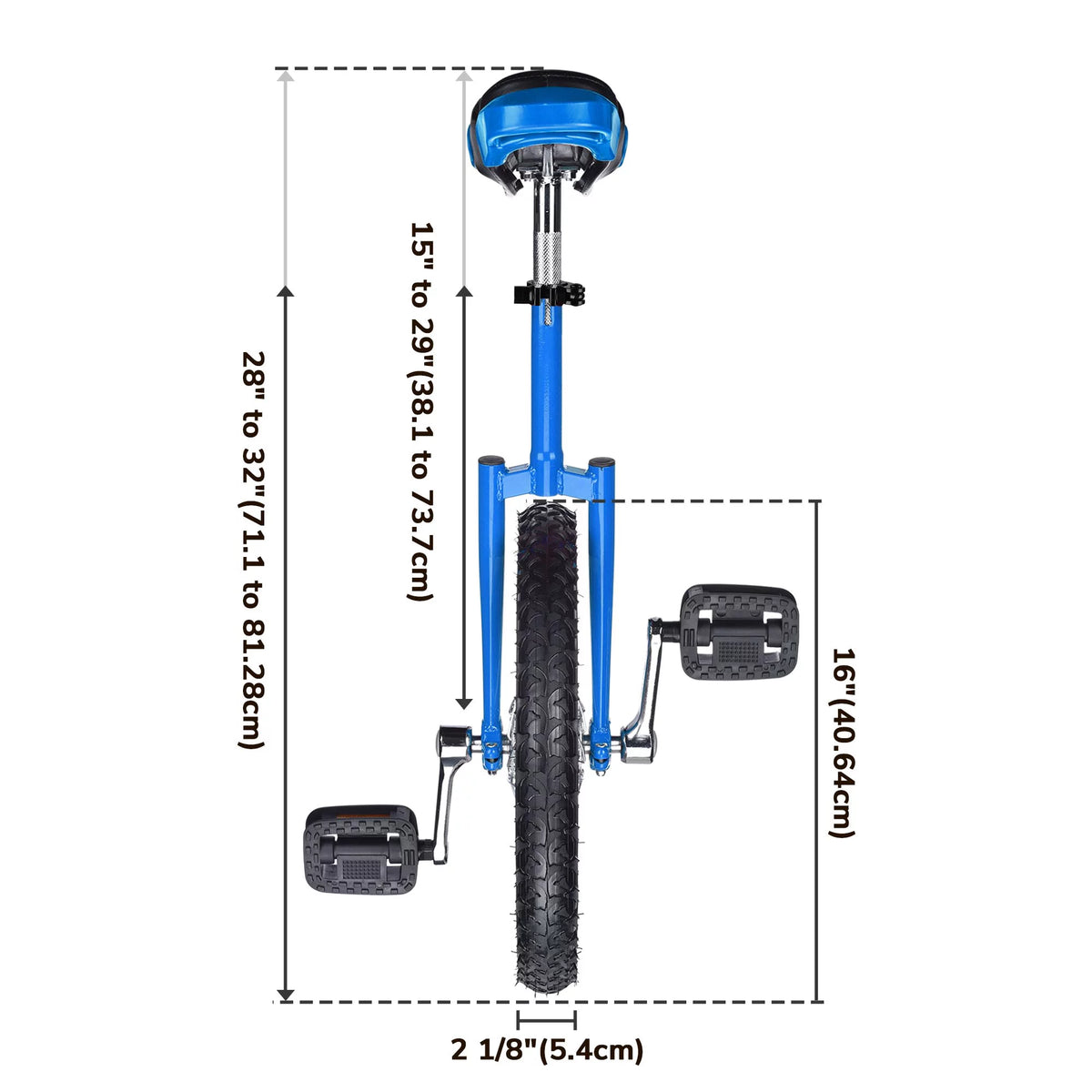 16 In Wheel Outdoor Unicycle Adjustable Seat Q3974