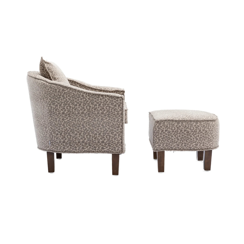 Mid Century Accent Chair with Ottoman I879813