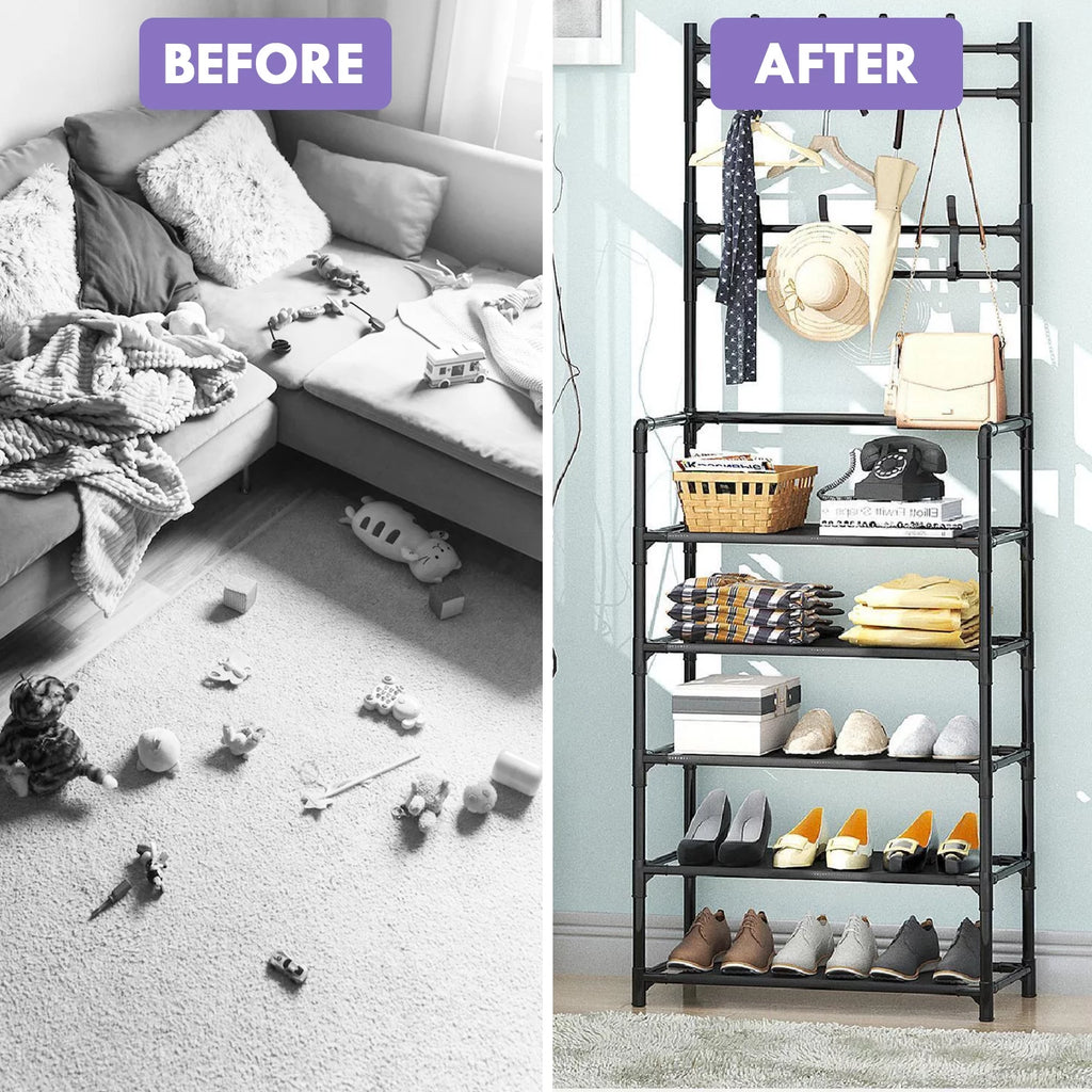 Entryway Bench with Coat Rack and Shoe Bench C959380