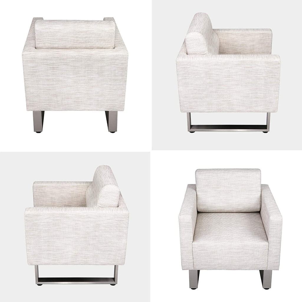 White Leather Lounge Accent Chair Q852