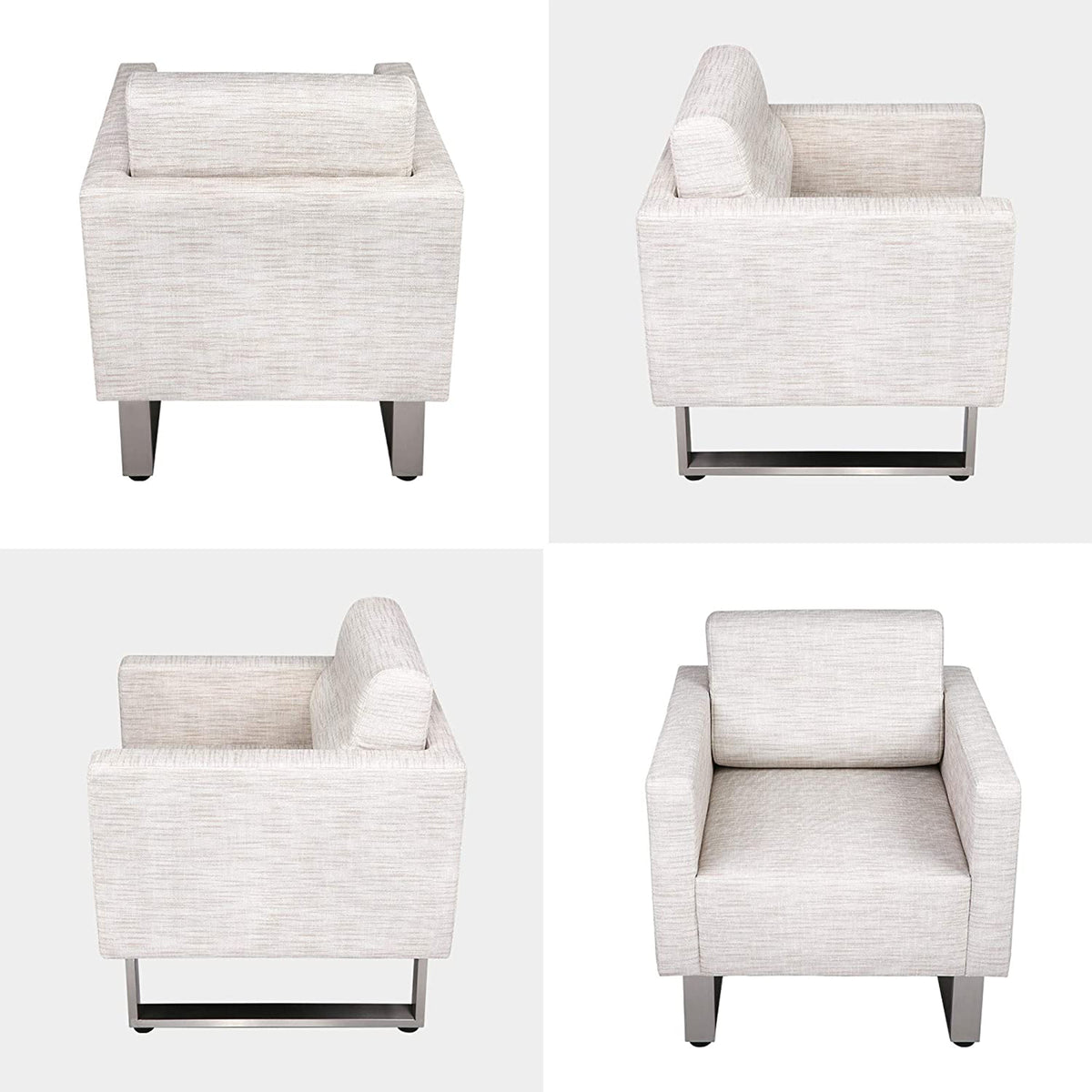 White Leather Lounge Accent Chair Q852