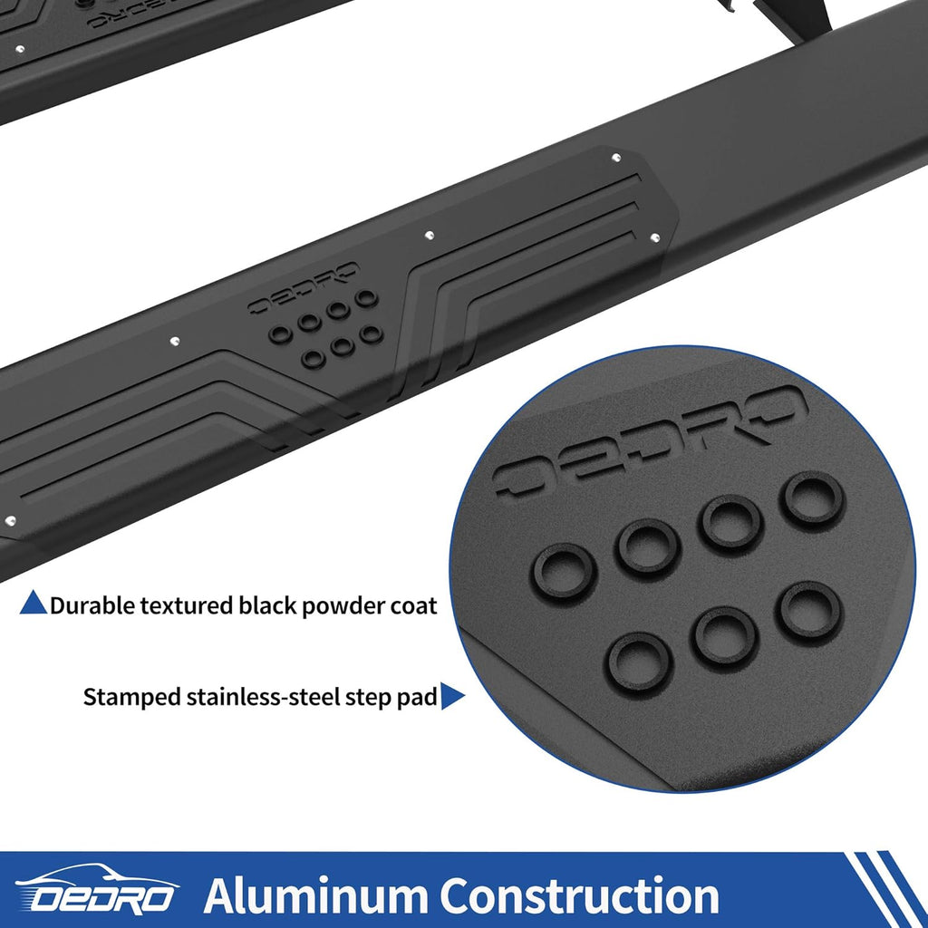 Black Textured Aluminum Running Boards W49541