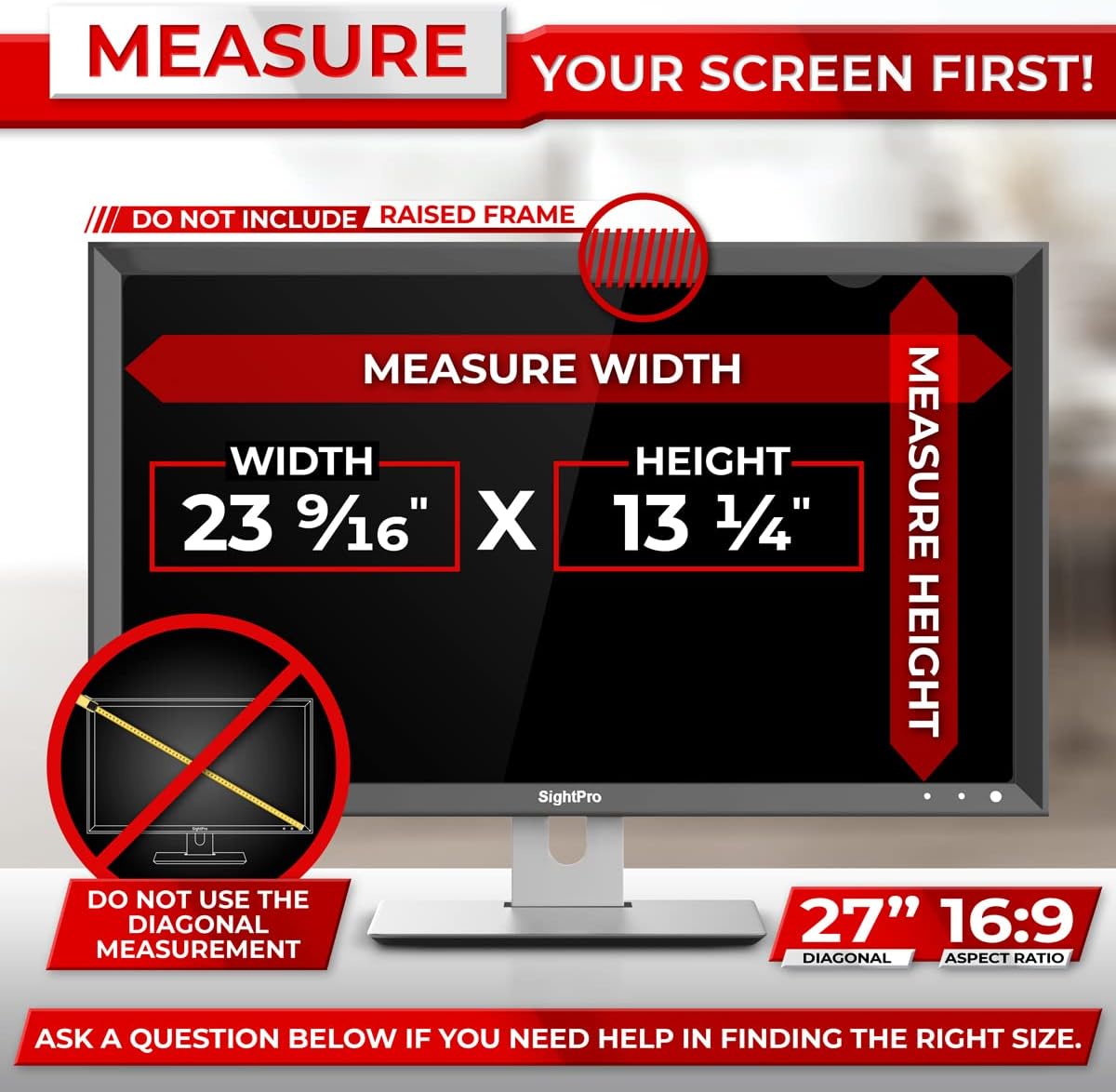 27 Inch Computer Privacy Screen Filter for 16:9 Widescreen Monitor, Pack of 2 Q368732
