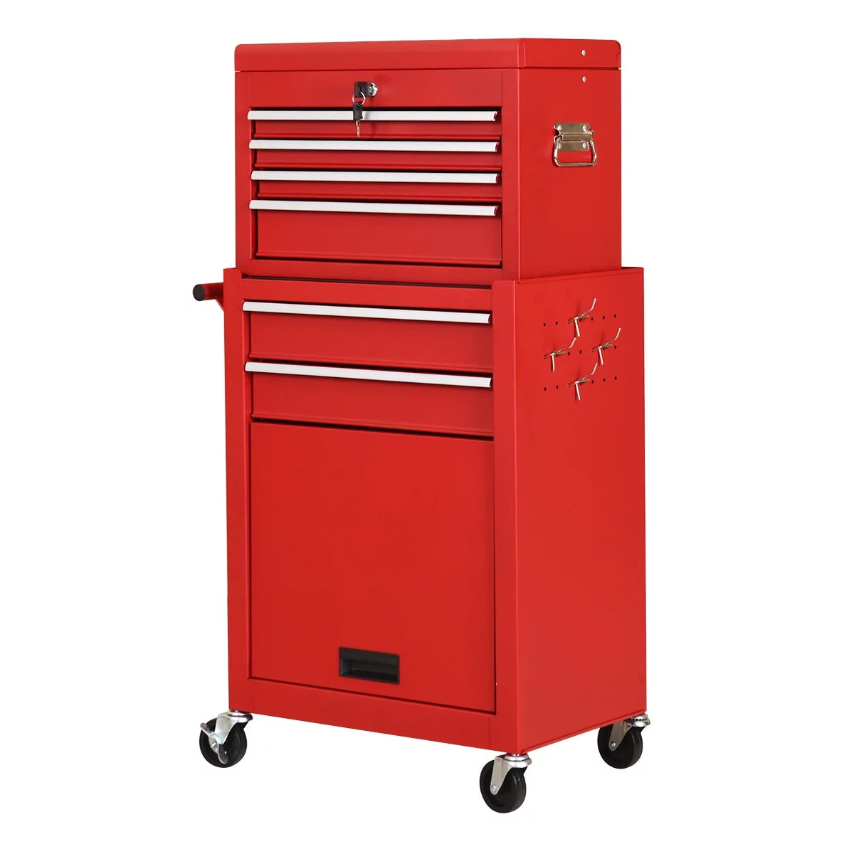 2 in 1 Rolling Storage Cabinet with 6 Drawers Black R8956