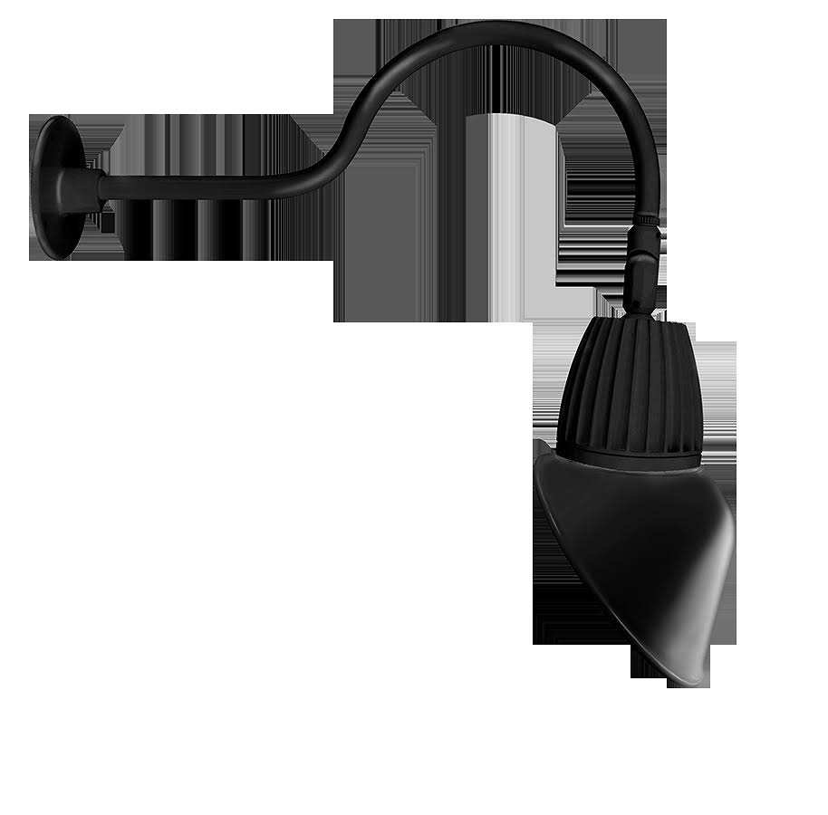 Gooseneck 26W Warm LED Black Angled Cone Shade P987462
