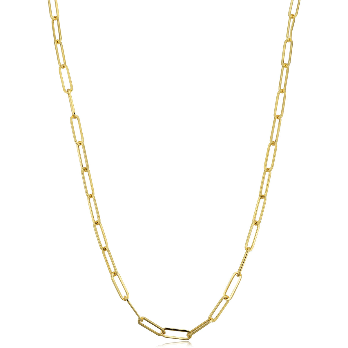 14k Yellow Gold Polished Paperclip Chain Necklace (3.2 mm, 18 inch) P80748