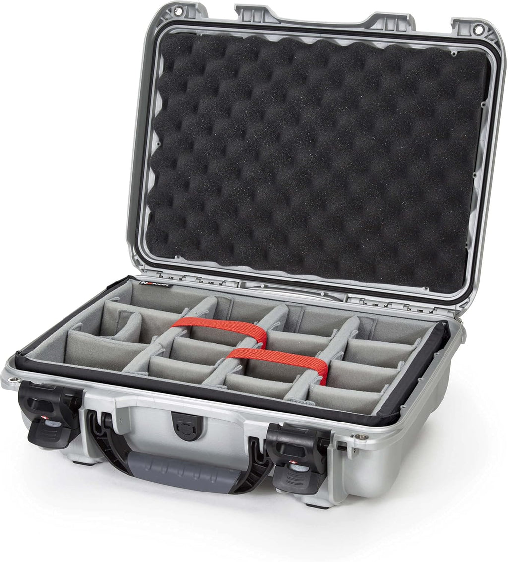 Black Waterproof Hard Case with Padded Dividers and TSA Approved Travel Lock Latches B3588