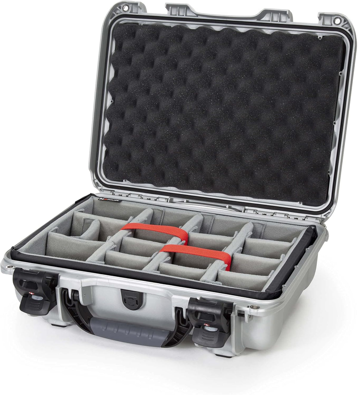 Black Waterproof Hard Case with Padded Dividers and TSA Approved Travel Lock Latches B3588