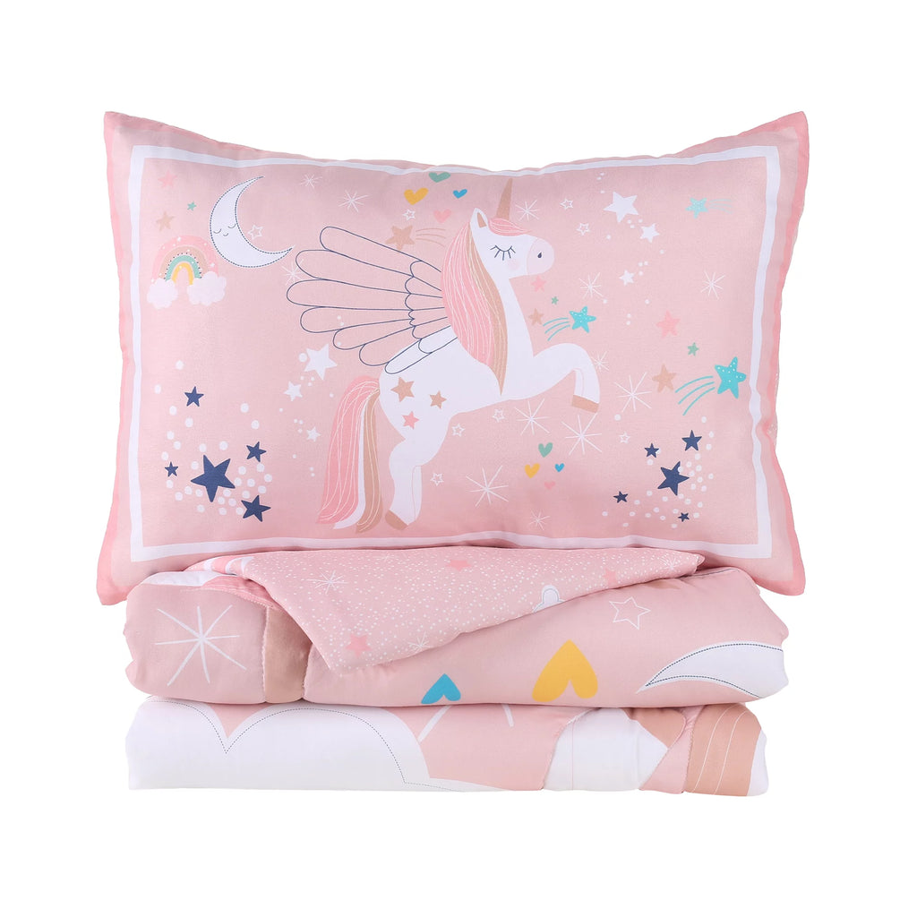 3-Piece Pink Unicorn Crib Bedding Set N512