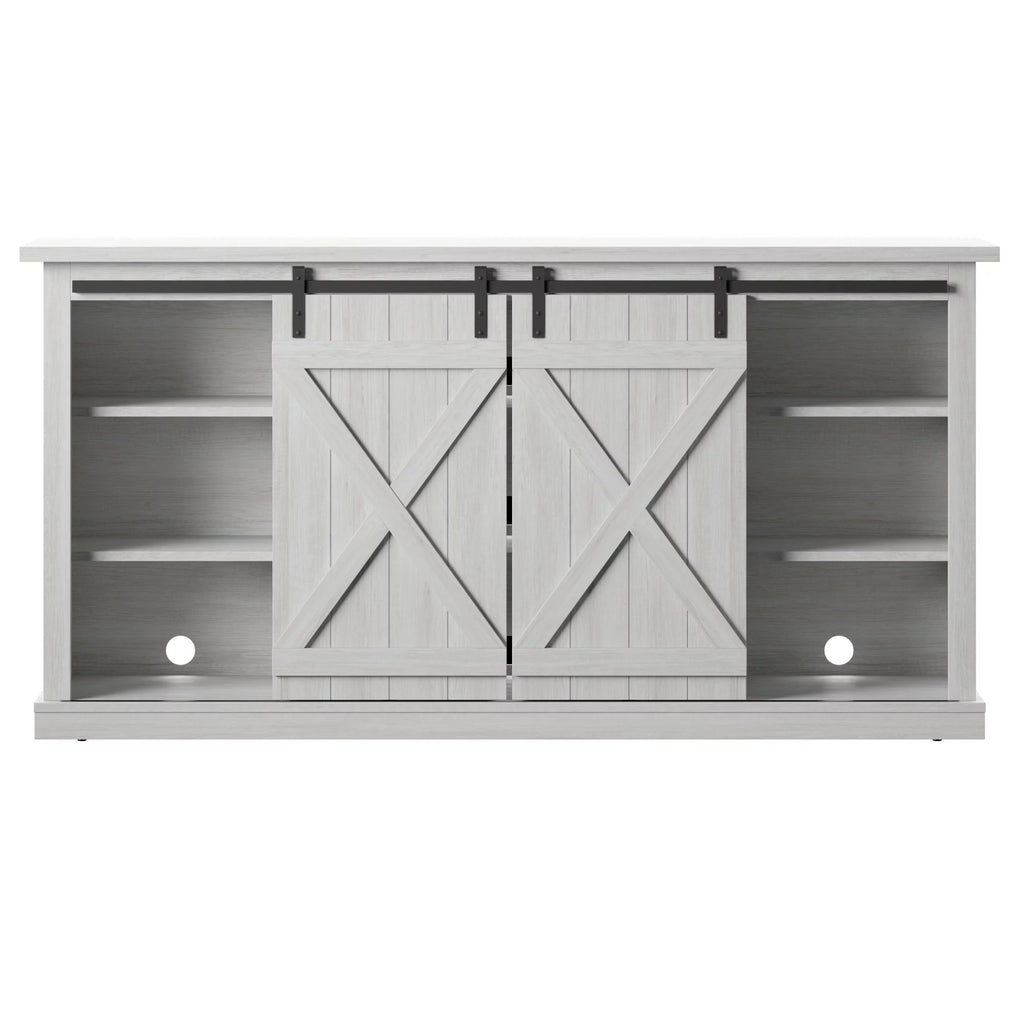 Modern Farmhouse TV Stand with Sliding Barn Doors V4193
