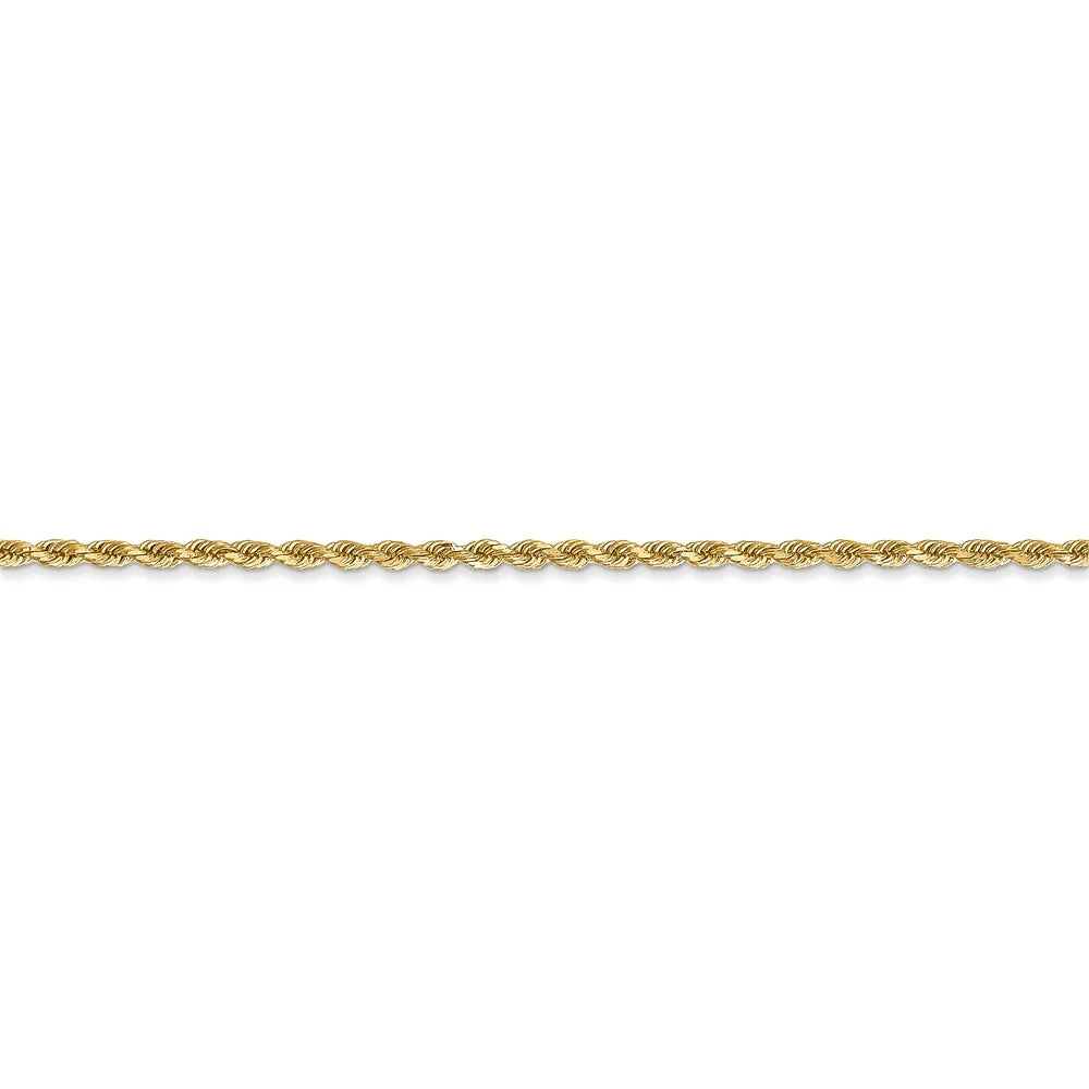 14kt Yellow Gold Diamond-Cut Rope Chain 24 inch Lobster Clasp A5218