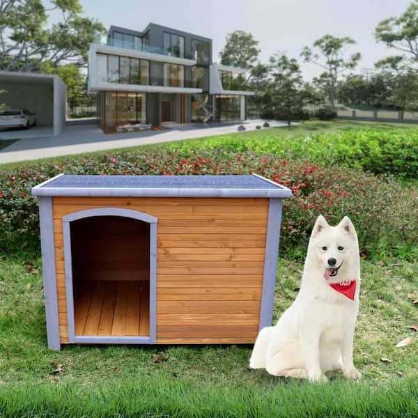 Large Brown Wooden Dog House U31519
