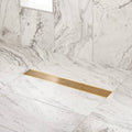 Polished Brass Linear Shower Drain with Drain Flange U3029