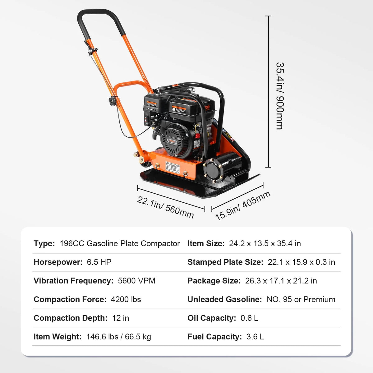 78.5cc Walk-Behind Plate Compactor H239012