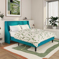 Queen Upholstered Platform Bed Frame with Wingback Headboard U518011