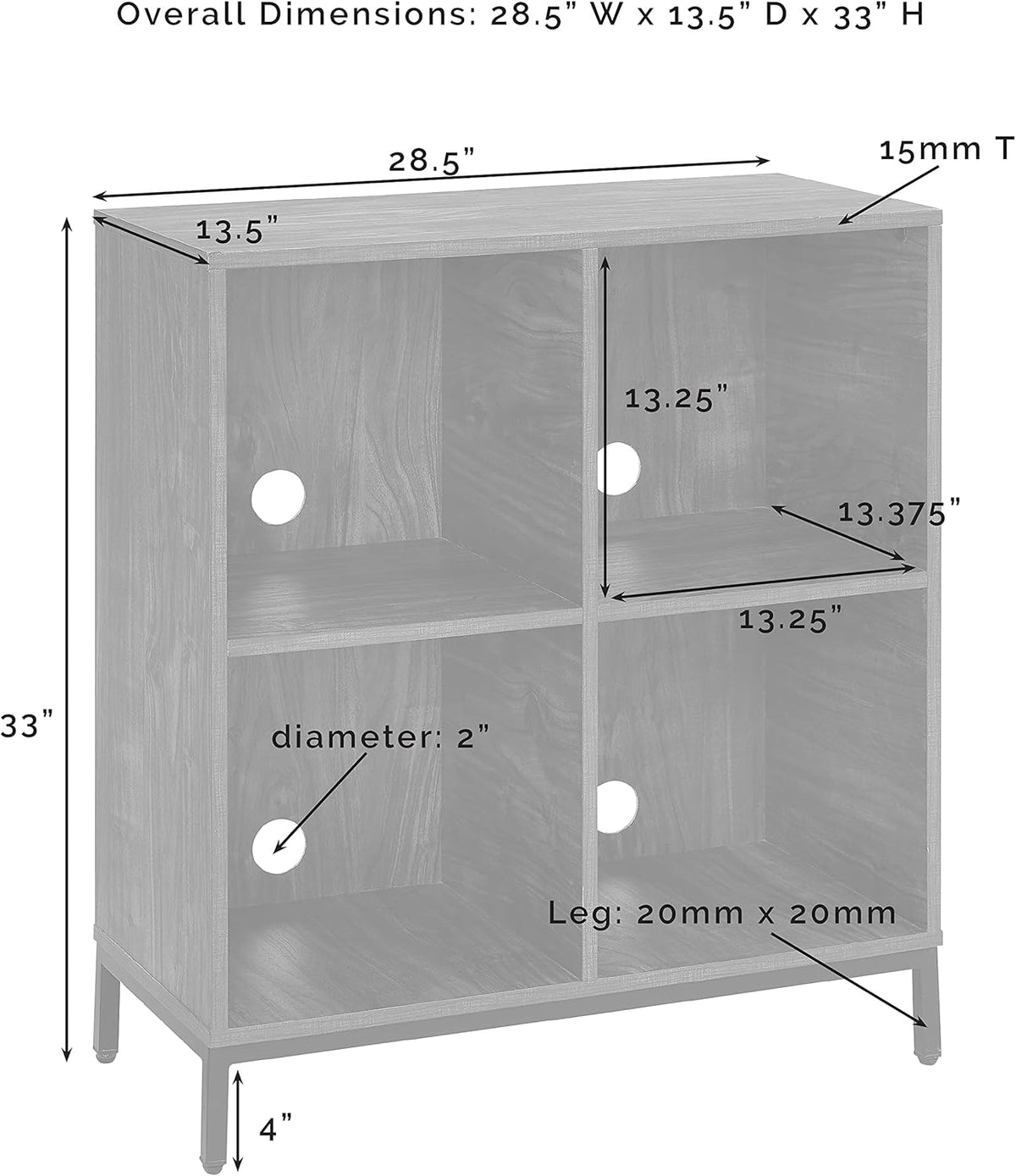 Brown Ash Record Storage Cube Bookcase F787