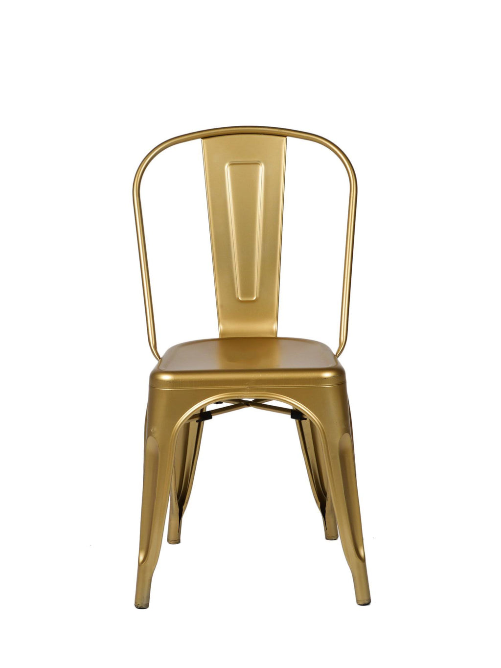 Gold Steel Stackable Armless Chair - Set of 4 O357