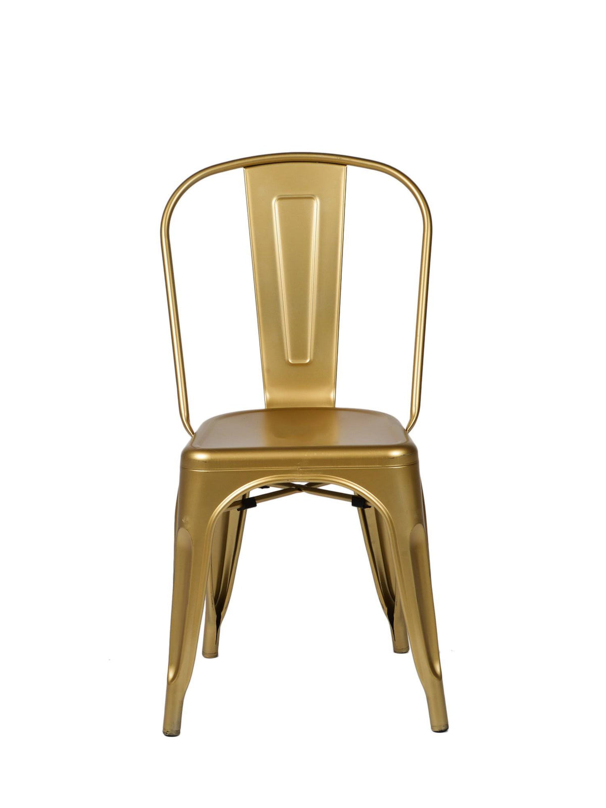 Gold Steel Stackable Armless Chair - Set of 4 O357