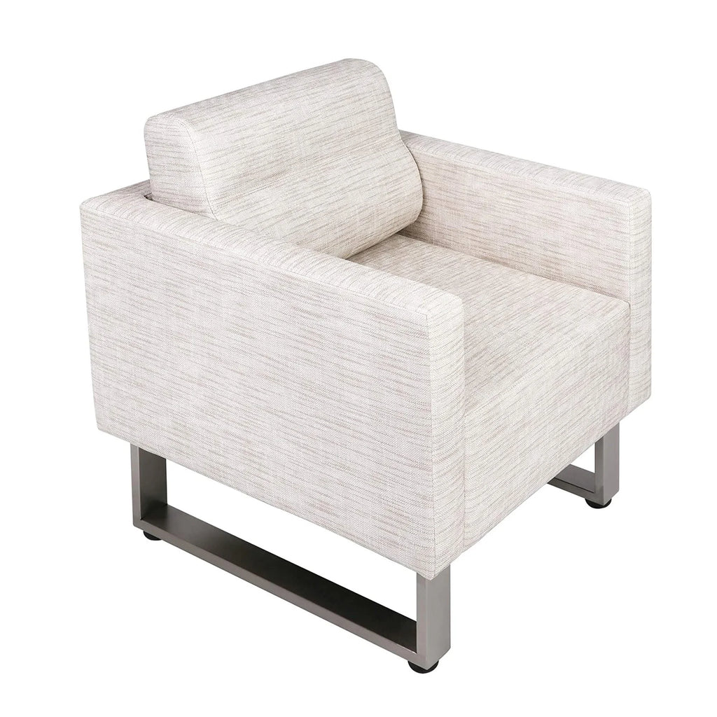 White Leather Lounge Accent Chair Q852