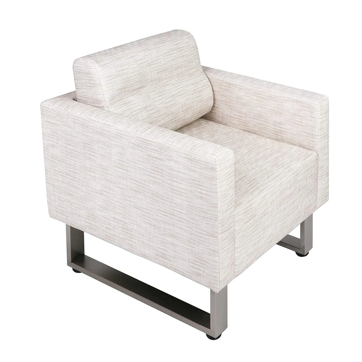 White Leather Lounge Accent Chair Q852