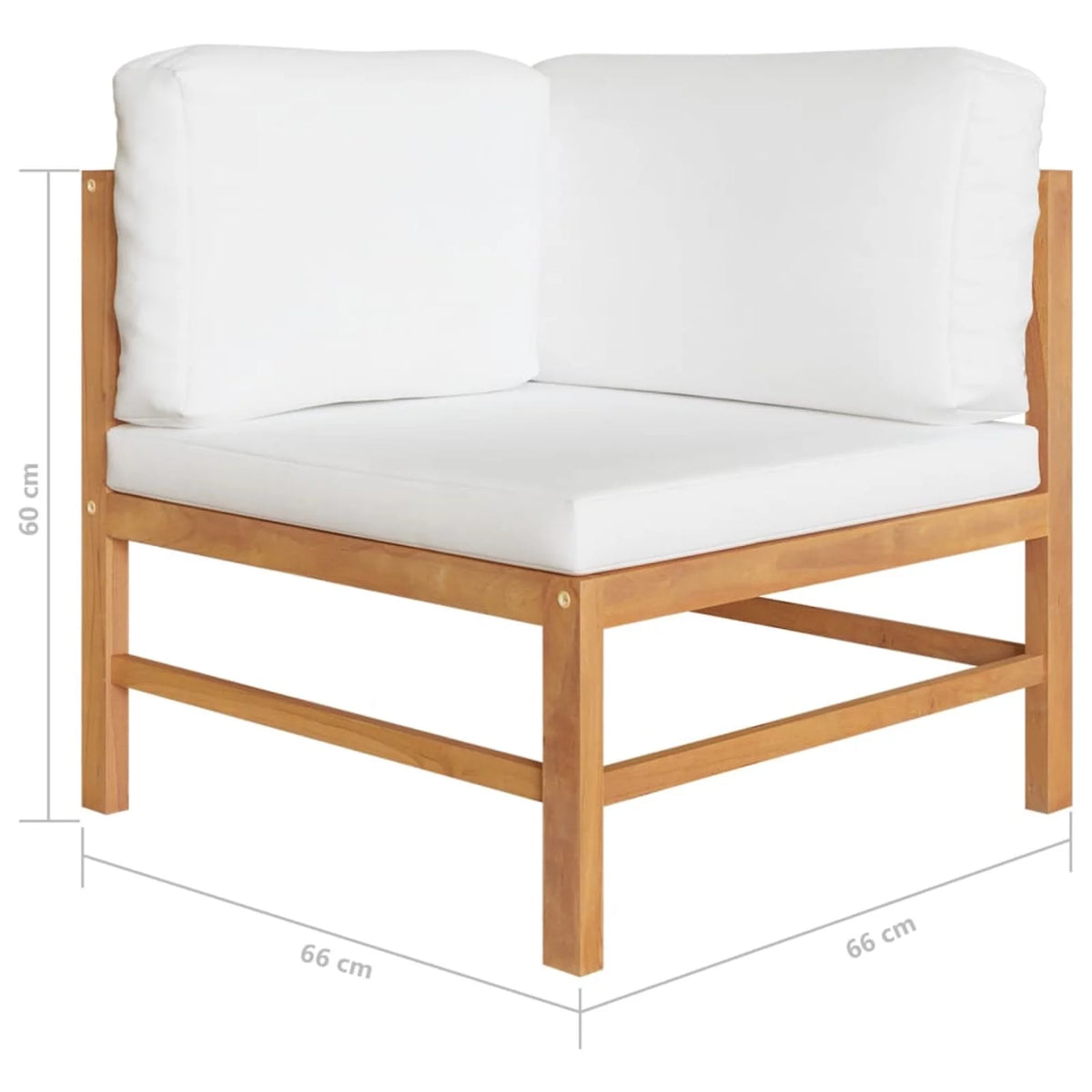 2-Seater Teak Wood Patio Bench with Cream Cushion V24383