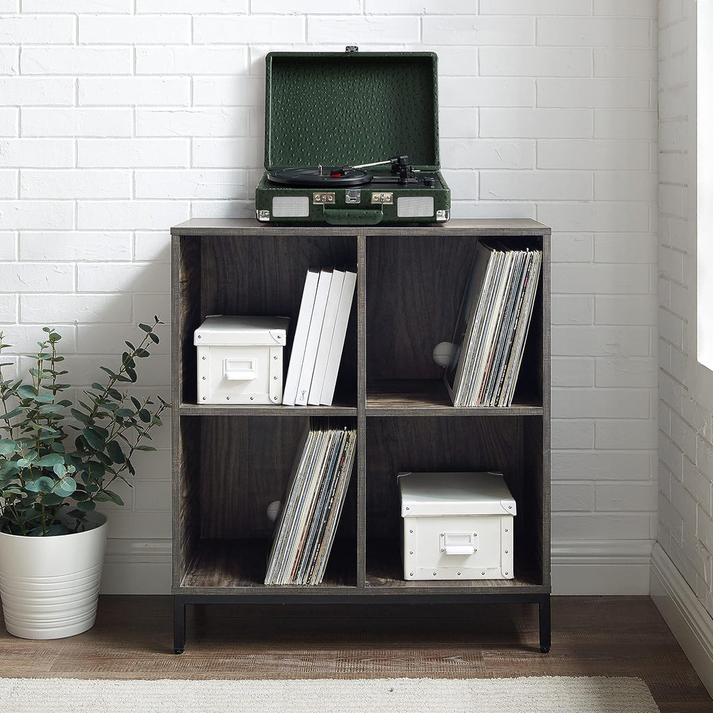 Brown Ash Record Storage Cube Bookcase F787