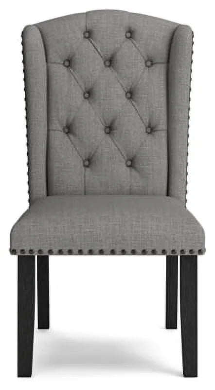 Gray Tufted Upholstered Dining Side Chair, 2 Count I9876
