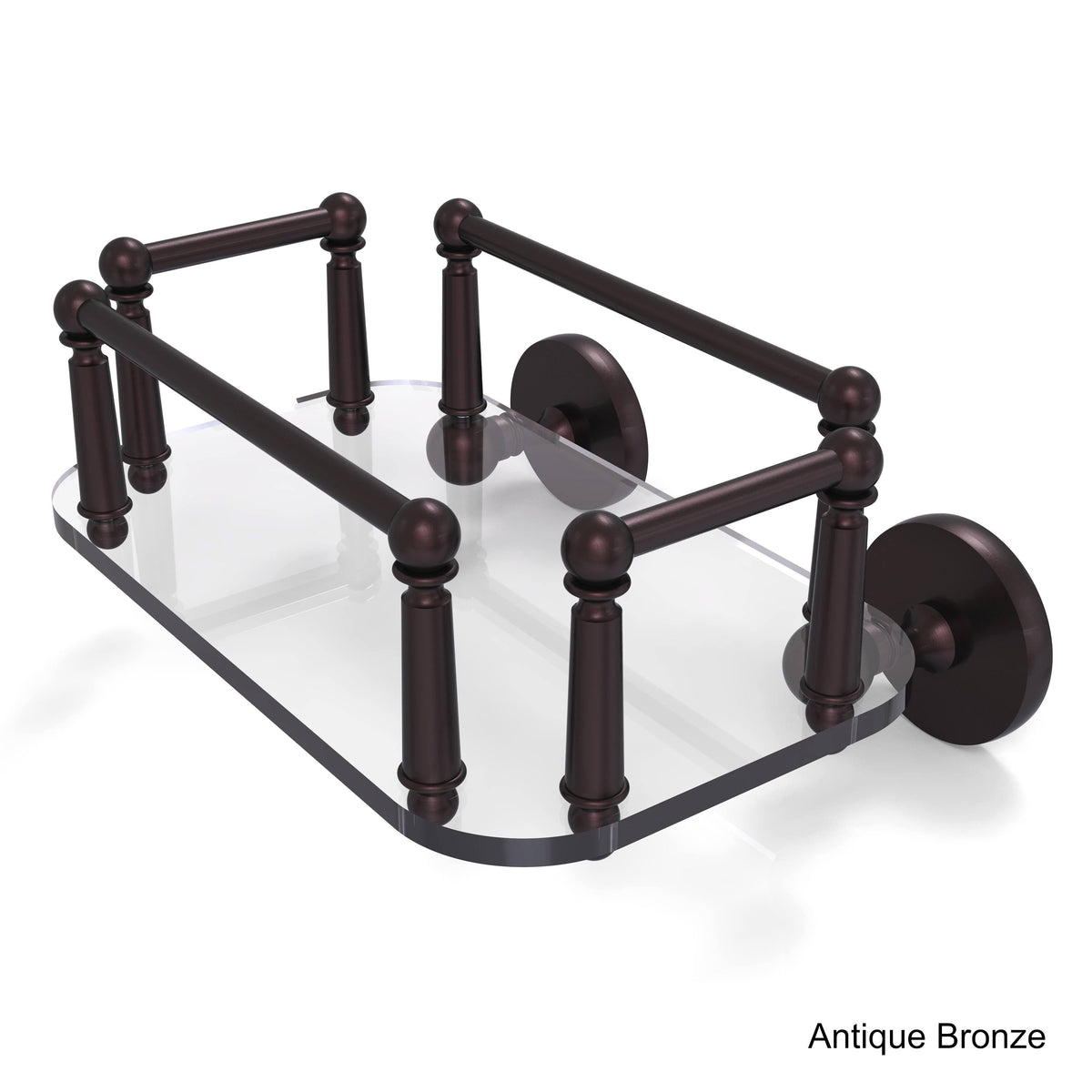 Antique Bronze Wall Mounted Glass Towel Tray E262036