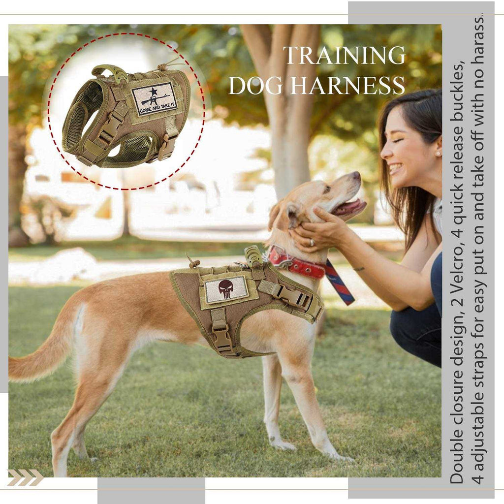 Tactical Dog Training Harness Adjustable MOLLE Vest with Rubber Handle N42960