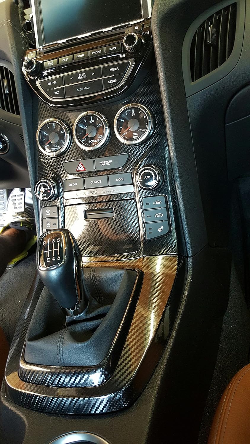 High Gloss Black Carbon Fiber Vinyl Car Wrap Film (2.75ft x 5ft) Pack of 2 M431989