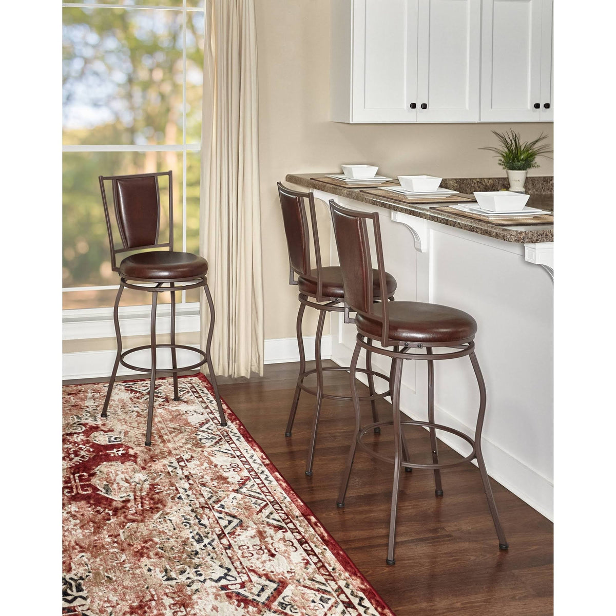 Adjustable Stool, Set of 3, Brown S381267