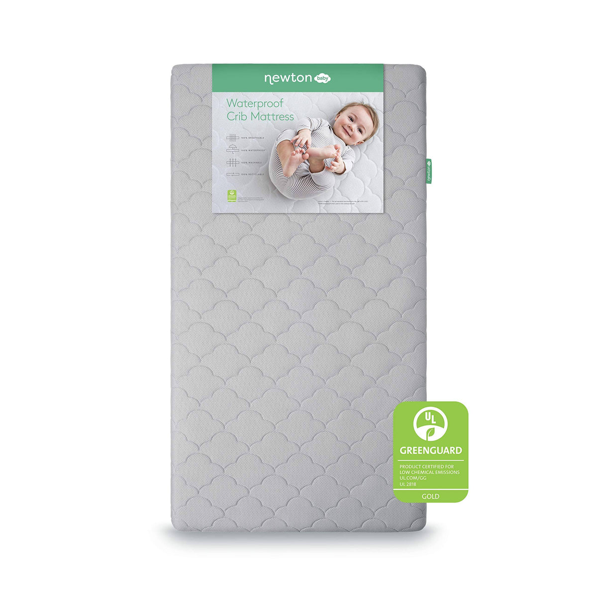Waterproof Breathable Crib Mattress in Moonlight Grey S72127