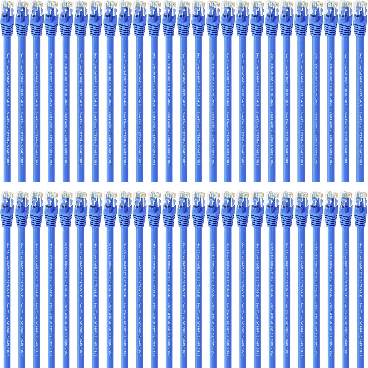 50-Pack Blue Cat5e Ethernet Patch Cable 1 Foot X9907