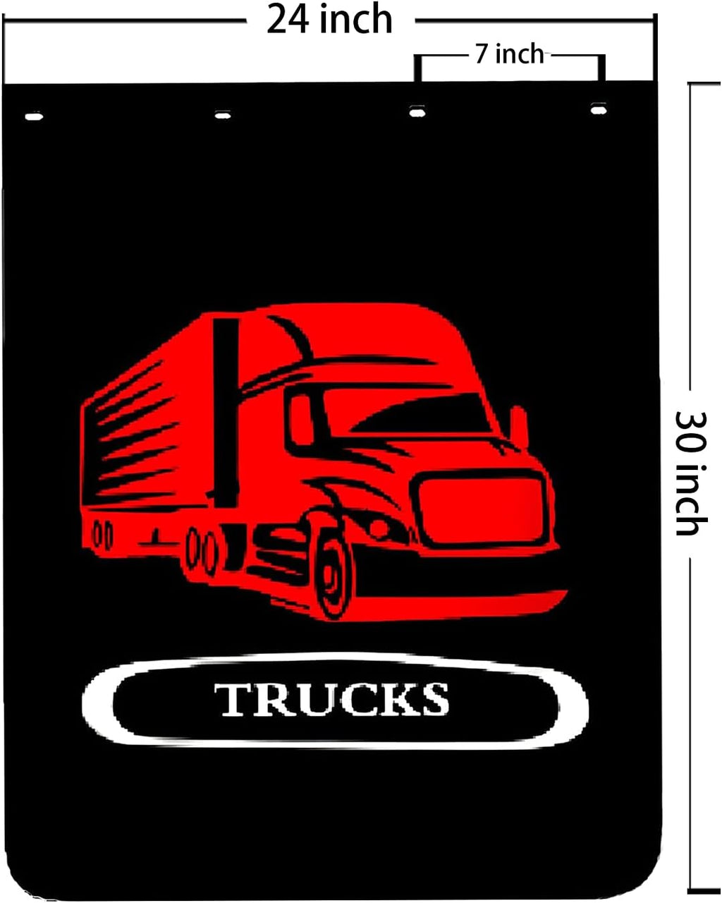Black Mud Flaps and Aluminum Strip with Reflective, 24inch x 30inch Heavy Duty Rubber Pair D7588
