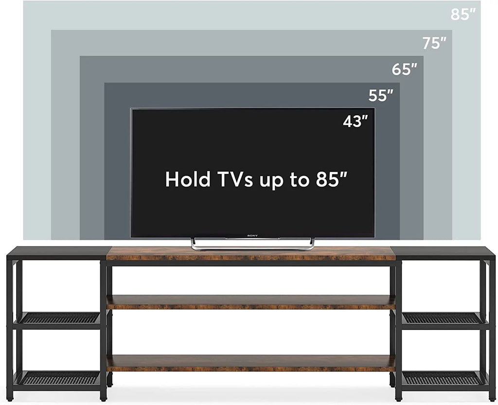 78" TV Stand with 3 Tier Storage Shelves Q23045