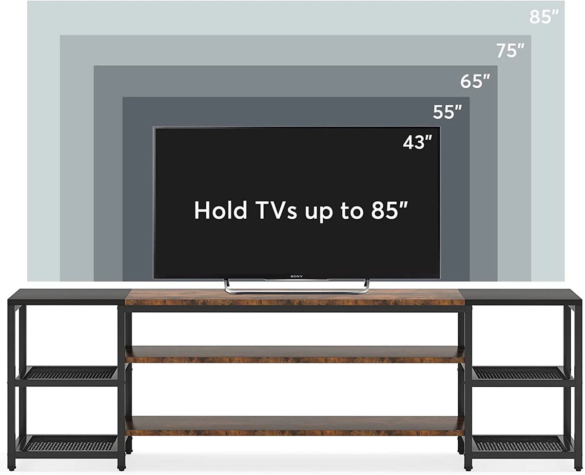 78" TV Stand with 3 Tier Storage Shelves Q23045