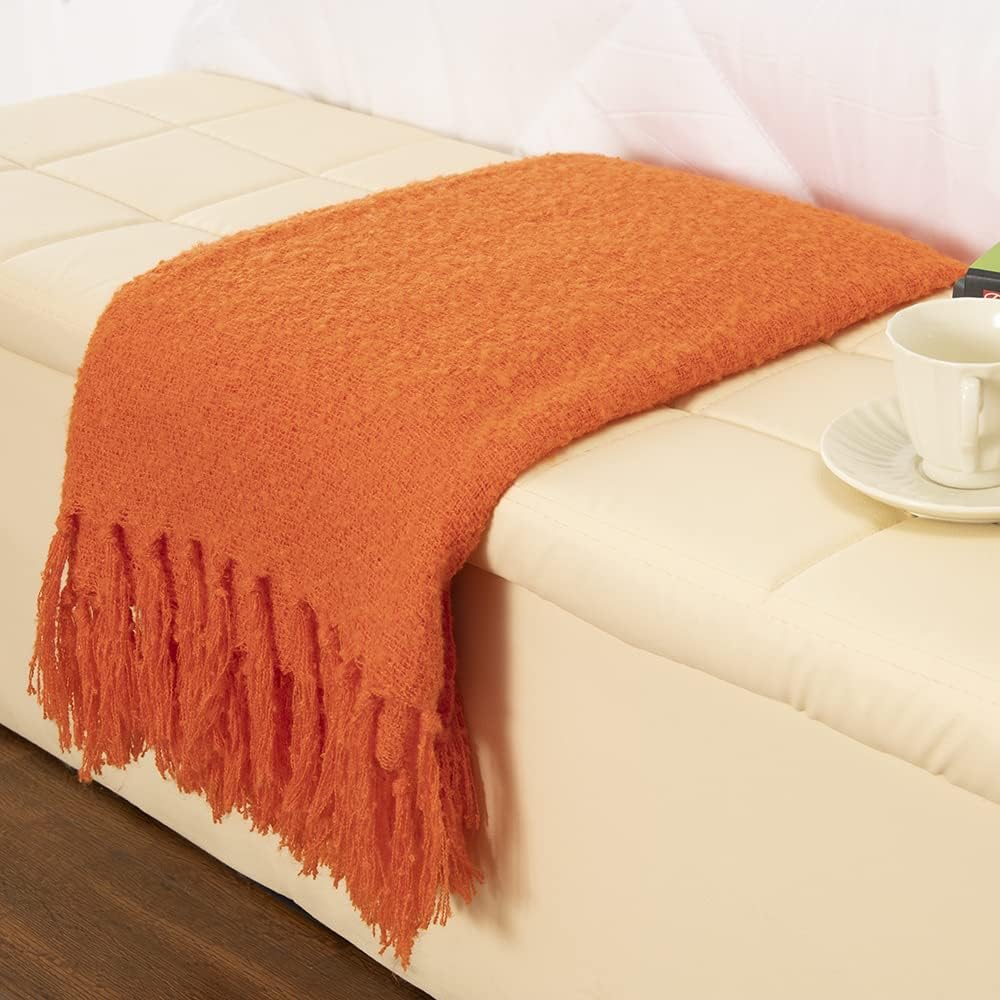 Navy Blue Herringbone Faux Cashmere Throw Blanket 50 x 60 B48797