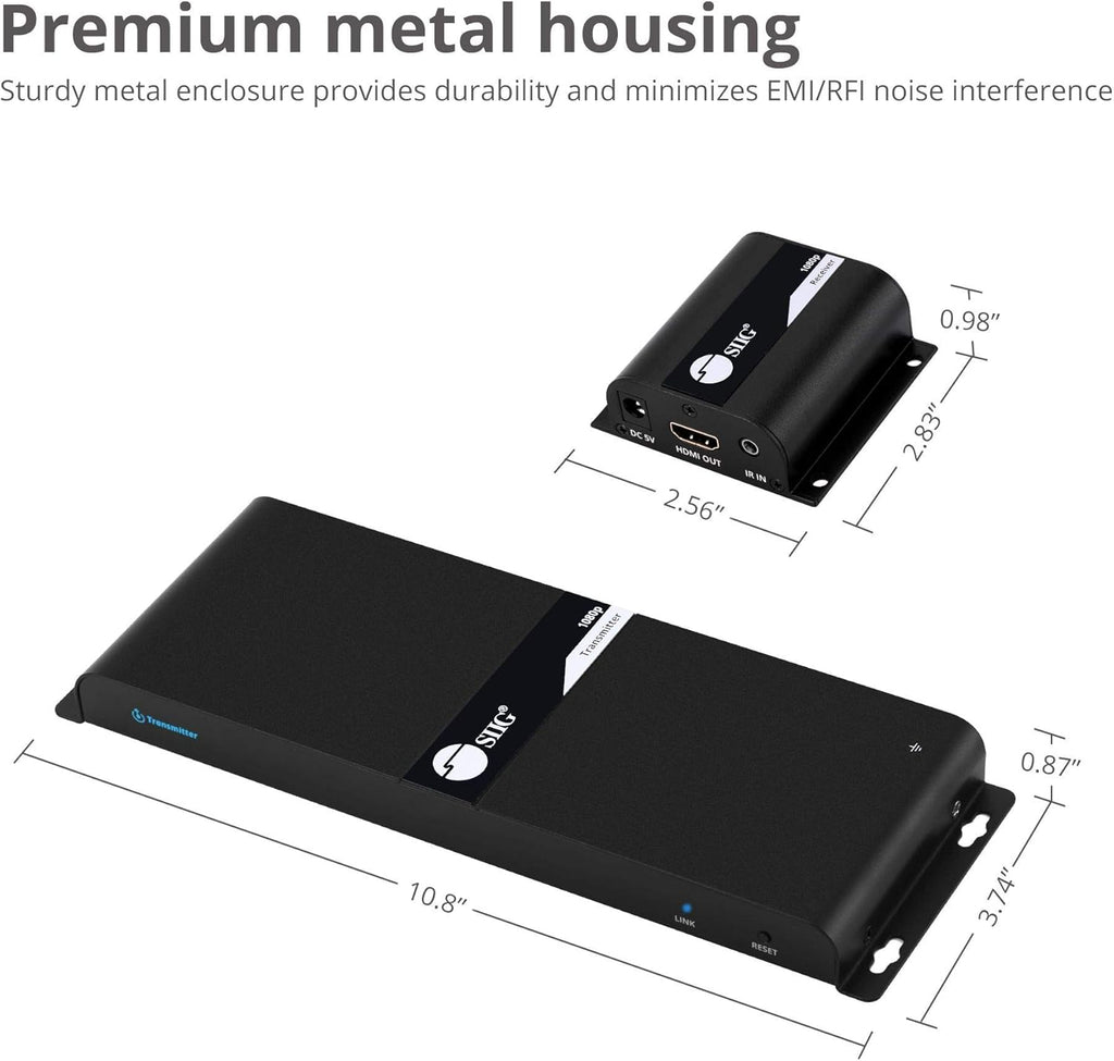 1080p HDMI Extender Splitter Over CAT5e/CAT6 Ethernet, 1x8 Port with IR Extension and EDID Q330