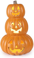 14" Lighted Stacked Pumpkin Lantern with LED Bulb D1429